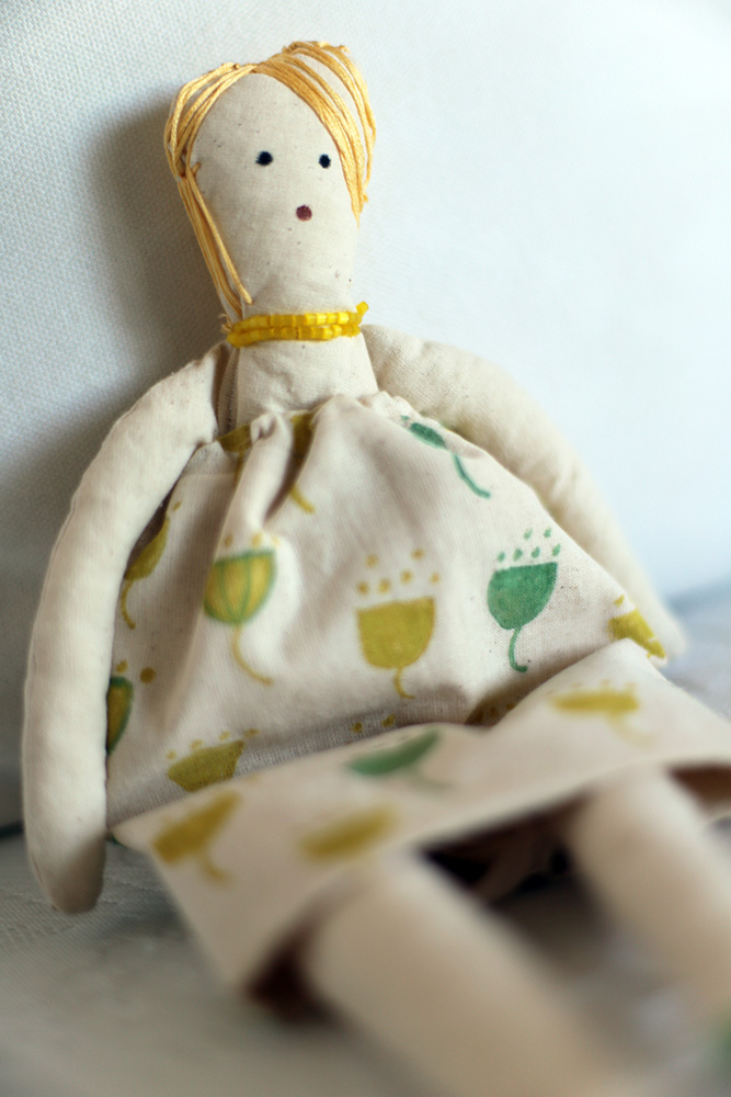 Hand made & hand colored art doll