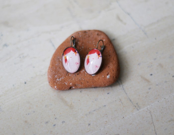 Miniature portrait earrings
