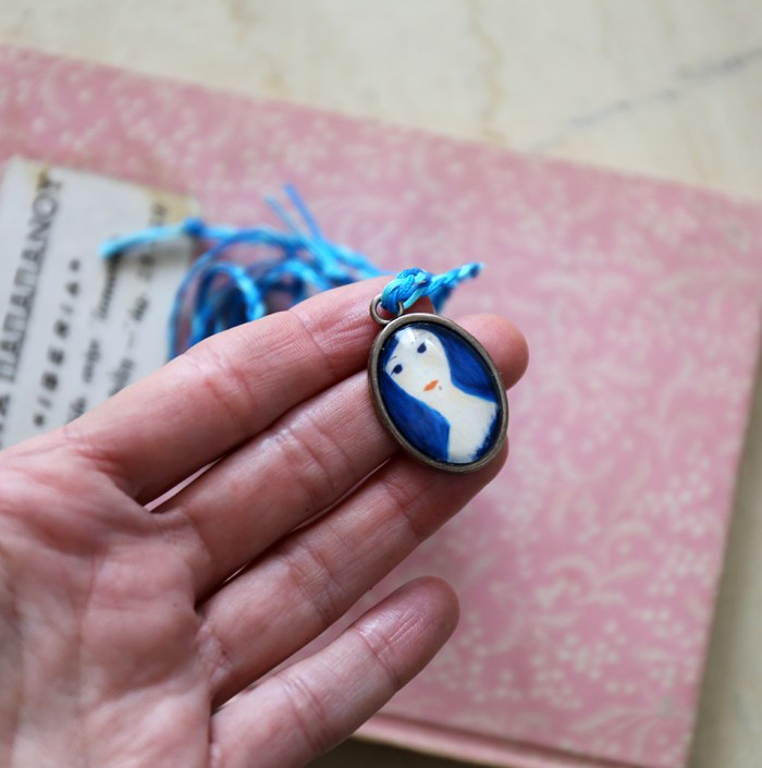 Miniature portrait necklace