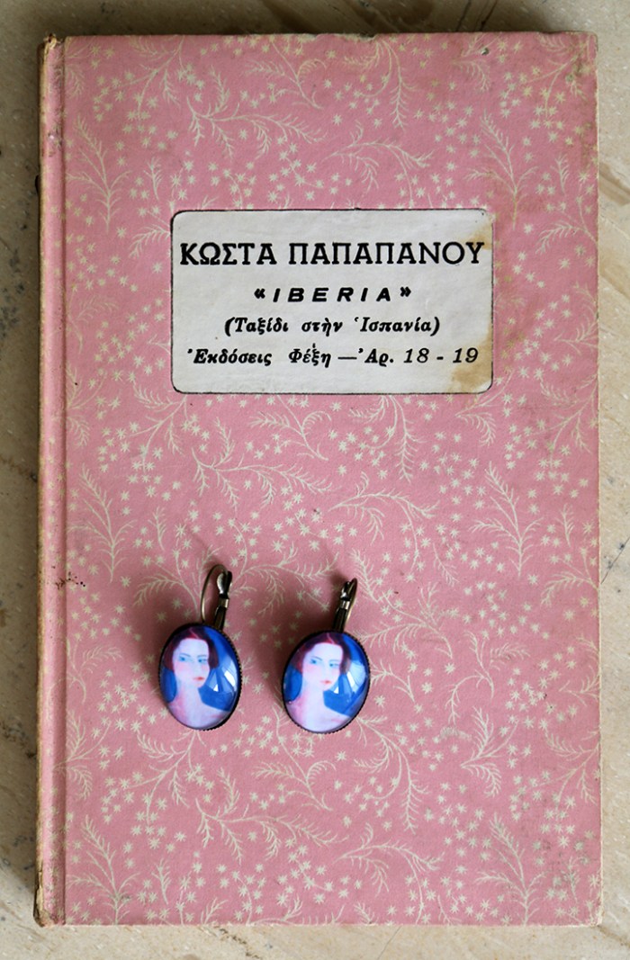 Miniature portrait earrings