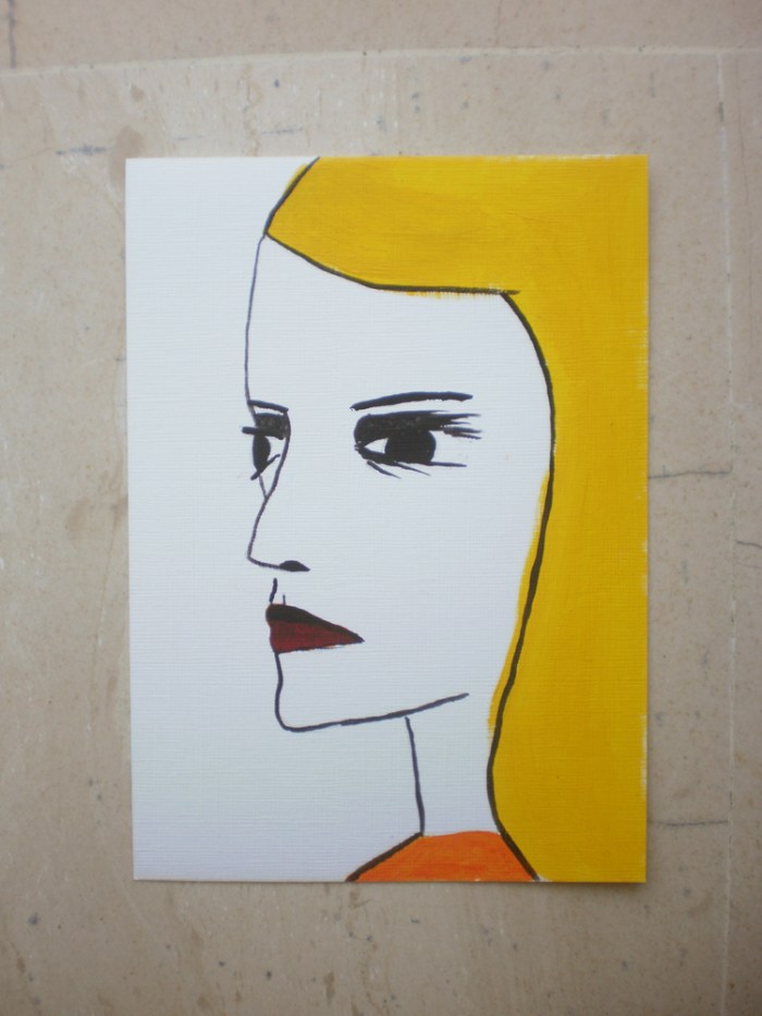 Portrait of a woman with golden hair