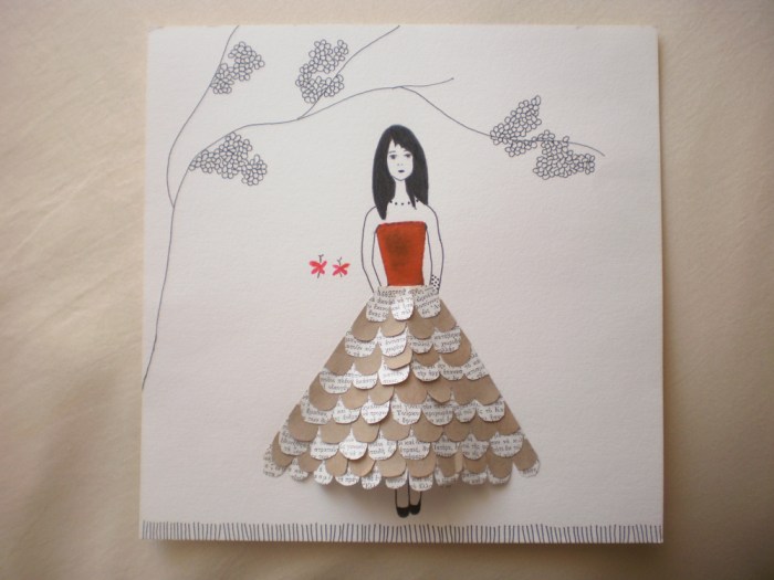 Girl, collage, mixed media