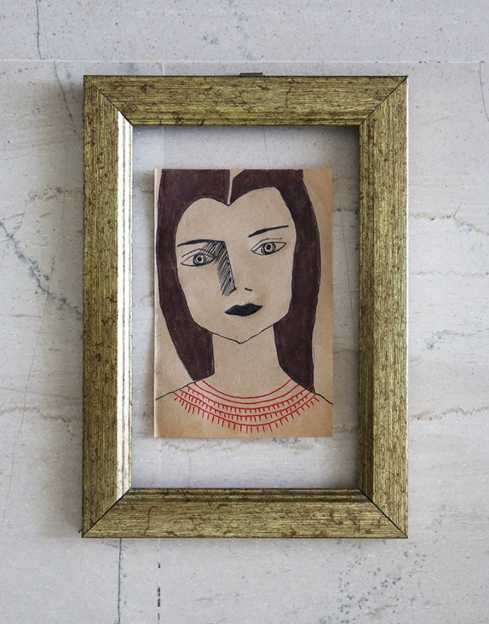 portrait on cheap paper