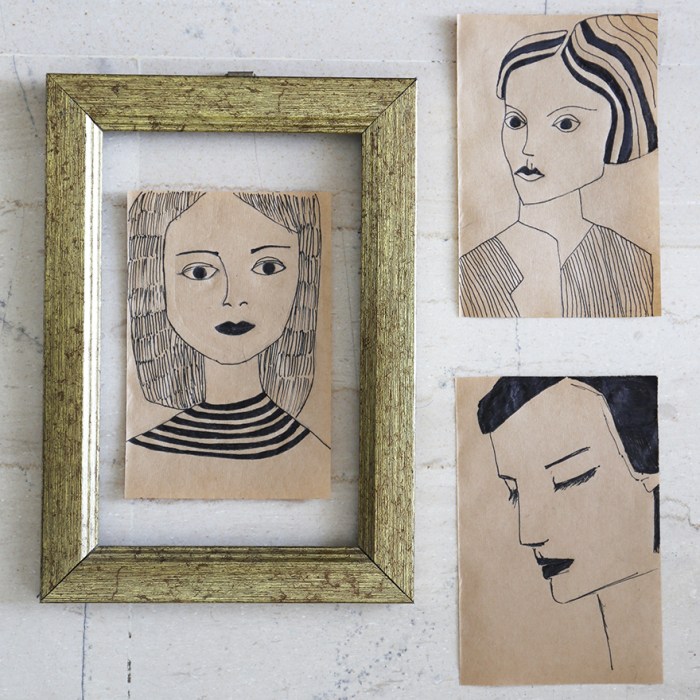 portraits on cheap paper